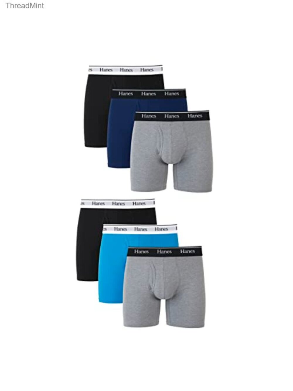 Men's Boxer Briefs Stretch Cotton Moisture-Wicking Low Rise 6 Pack